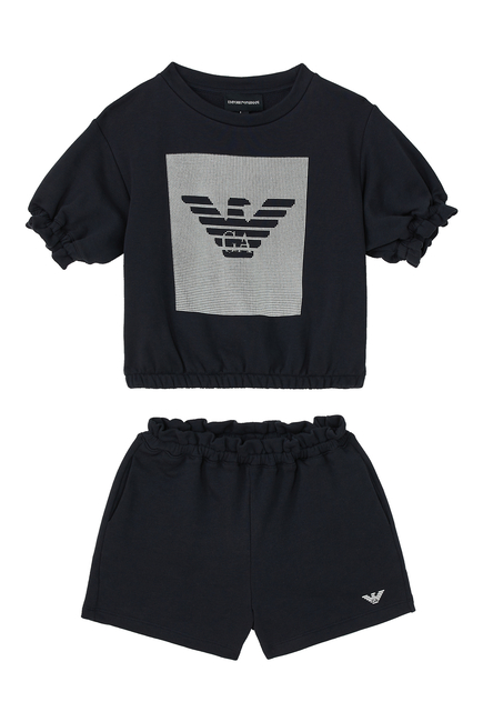 Logo Fleece Sweatshirt & Shorts Set